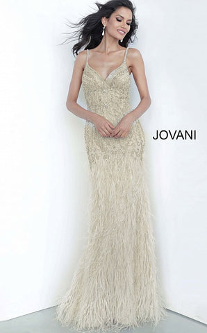 Jovani 68827 Long Fitted Cream Dress ...